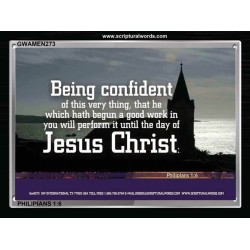 BE CONFIDENT IN JESUS CHRIST   Wall Dcor   (GWAMEN273)   