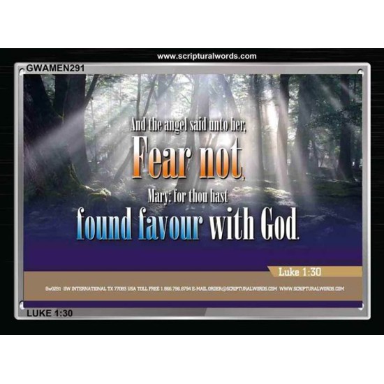 FOR THOU HAST FOUND FAVOUR WOTH GOD   Large Frame Scripture Wall Art   (GWAMEN291)   