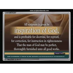 ALL SCRIPTURE IS GIVEN BY INSPIRATION OF GOD   Christian Quote Framed   (GWAMEN297)   