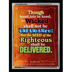 THE RIGHTEOUS SHALL BE DELIVERED   Modern Christian Wall Dcor Frame   (GWAMEN3065)   