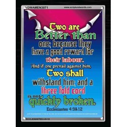 TWO ARE BETTER THAN ONE   Bible Scriptures on Forgiveness Frame   (GWAMEN3071)   "25X33"