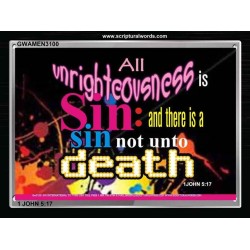 UNRIGHTEOUSNESS IS SIN   Modern Art   (GWAMEN3100)   "33X25"