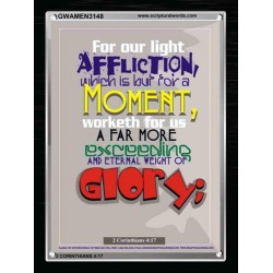 AFFLICTION WHICH IS BUT FOR A MOMENT   Inspirational Wall Art Frame   (GWAMEN3148)   "25X33"