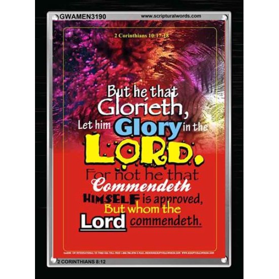 WHOM THE LORD COMMENDETH   Large Frame Scriptural Wall Art   (GWAMEN3190)   