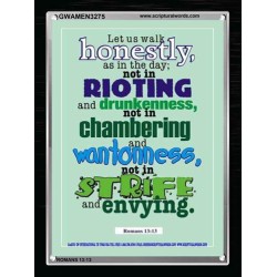 WALK HONESTLY   Christian Wall Dcor Frame   (GWAMEN3275)   "25X33"