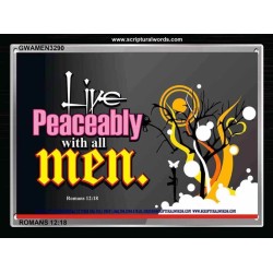 LIVE PEACEABLY   Framed Interior Wall Decoration   (GWAMEN3290)   