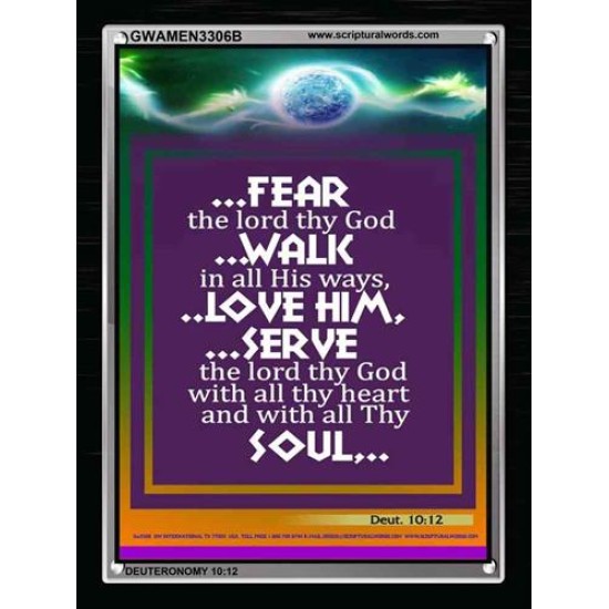 WITH ALL THY HEART   Scriptural Portrait Acrylic Glass Frame   (GWAMEN3306B)   