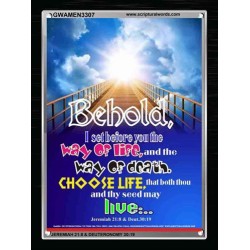 WAY OF LIFE   Biblical Art Acrylic Glass Frame   (GWAMEN3307)   "25X33"