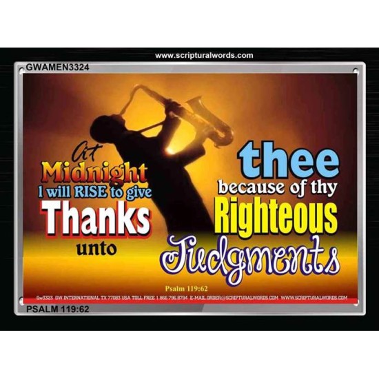 GIVE THANKS UNTO   Framed Lobby Wall Decoration   (GWAMEN3324)   