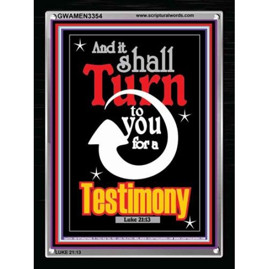 TURN TO YOU FOR A TESTIMONY   Framed Lobby Wall Decoration   (GWAMEN3354)   