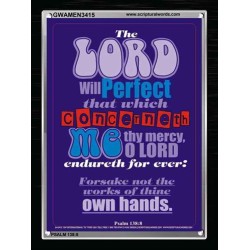 THE WORKS OF THINE OWN HANDS   Frame Bible Verse Online   (GWAMEN3415)   