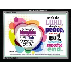 I KNOW MY THOUGHTS TOWARDS YOU   Framed Scripture Dcor   (GWAMEN3457)   