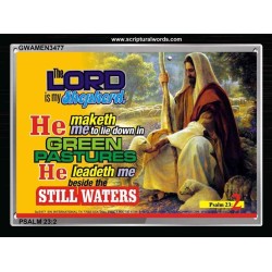 HE MAKES ME LIE DOWN   Unique Bible Verse Frame   (GWAMEN3477)   