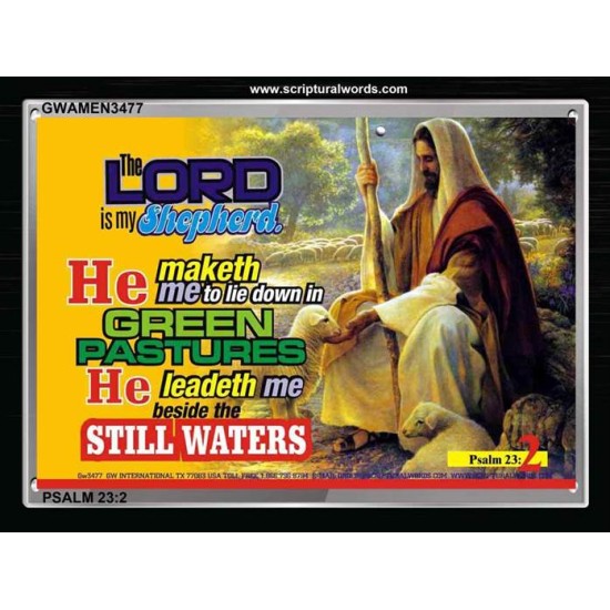 HE MAKES ME LIE DOWN   Unique Bible Verse Frame   (GWAMEN3477)   