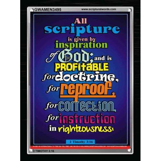 ALL SCRIPTURE   Christian Quote Frame   (GWAMEN3495)   