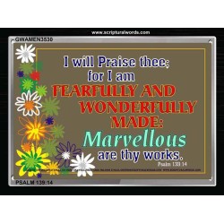 FEARFULLY AND WONDERFULLY MADE   Framed Bible Verse   (GWAMEN3530)   