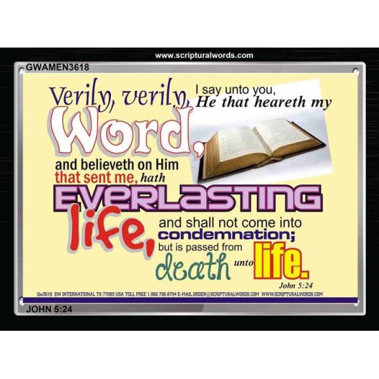 HE THAT HEARETH MY WORD   Scriptures Wall Art   (GWAMEN3618)   