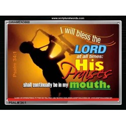 I WILL BLESS THE LORD   Large Wall Accents & Wall Decor   (GWAMEN3660)   