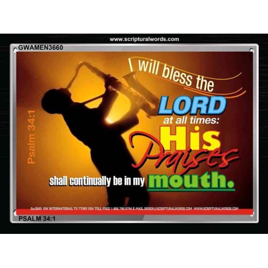 I WILL BLESS THE LORD   Large Wall Accents & Wall Decor   (GWAMEN3660)   