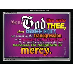 WHO IS LIKE UNTO THEE   Custom Frame Bible Verse   (GWAMEN3702)   "33X25"