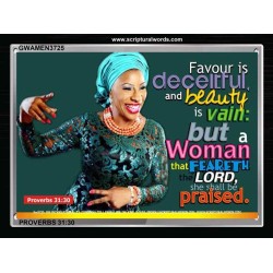 VAIN BEAUTY   Custom Framed Bible Verse   (GWAMEN3725)   "33X25"