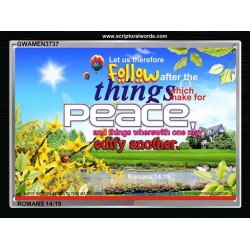 FOLLOW PEACE   Bible Verses Frame for Home   (GWAMEN3737)   