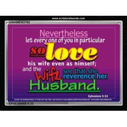 LOVE YOUR WIFE   Framed Scripture Dcor   (GWAMEN3785)   