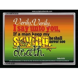 VERILY VERILY   Scripture Art Prints Framed   (GWAMEN3838)   "33X25"