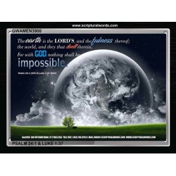 WITH GOD NOTHING SHALL BE IMPOSSIBLE   Contemporary Christian Print   (GWAMEN3900)   "33X25"