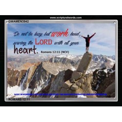 SERVE GOD WITH ALL YOUR HEART   Scripture Art Prints   (GWAMEN3942)   