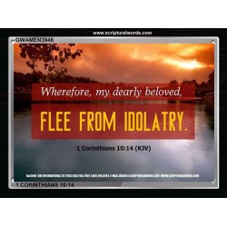 FLEE IDOLATRY   Religious Art Frame   (GWAMEN3948)   