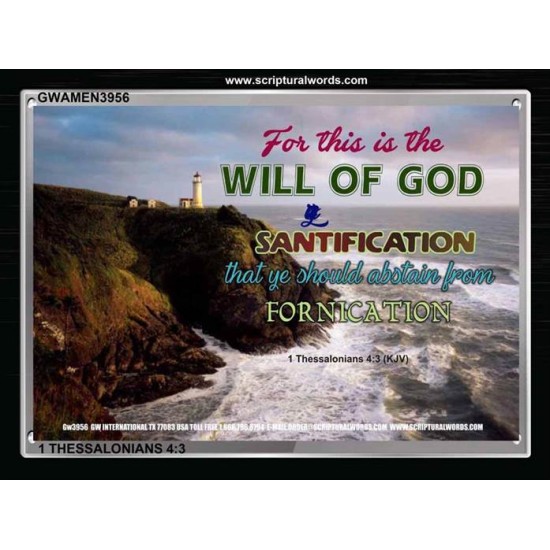 GODS WILL   Religious Art Acrylic Glass Frame   (GWAMEN3956)   