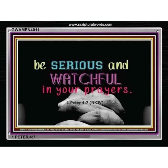 WATCH AND PRAY   Inspirational Wall Art Wooden Frame   (GWAMEN4011)   