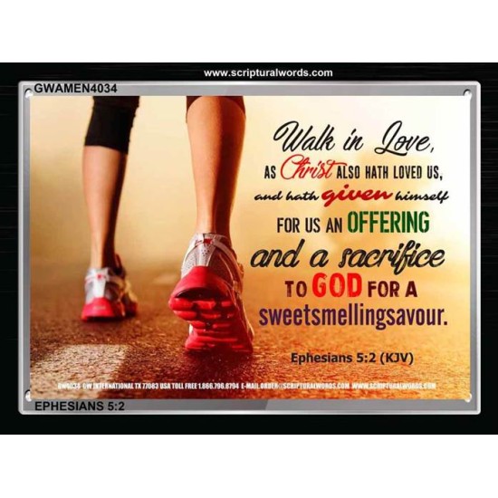 WALK IN LOVE   Christian Paintings Acrylic Glass Frame   (GWAMEN4034)   