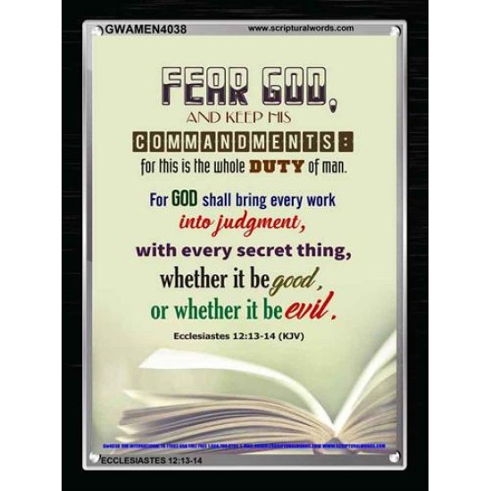 WHOLE DUTY OF MAN   Acrylic Glass Framed Bible Verse   (GWAMEN4038)   