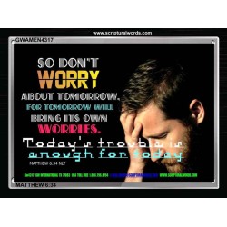 DO NOT WORRY   Bible Verse Frame Online   (GWAMEN4317)   