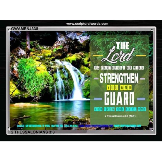 HE WILL STRENGTHEN YOU   Frame Scripture Dcor   (GWAMEN4338)   