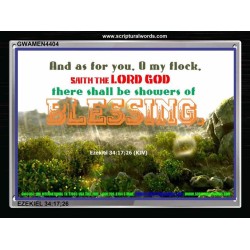 SHOWERS OF BLESSING   Unique Bible Verse Frame   (GWAMEN4404)   