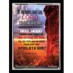 WHO IS LIKE UNTO THEE   Biblical Art Acrylic Glass Frame   (GWAMEN4500)   "25X33"