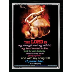 WITH MY SONG WILL I PRAISE HIM   Framed Sitting Room Wall Decoration   (GWAMEN4538)   