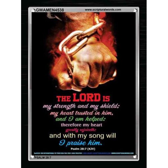 WITH MY SONG WILL I PRAISE HIM   Framed Sitting Room Wall Decoration   (GWAMEN4538)   