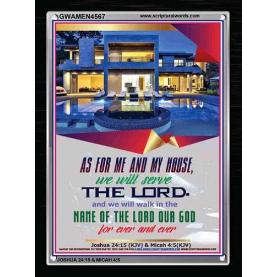 WE WILL SERVE THE LORD   Framed Bible Verses   (GWAMEN4567)   