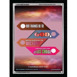 WHICH GIVETH US THE VICTORY   Christian Artwork Frame   (GWAMEN4684)   "25X33"