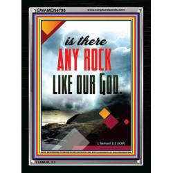 ANY ROCK LIKE OUR GOD   Framed Bible Verse Online   (GWAMEN4798)   