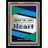 WITH ALL YOUR HEART   Large Frame Scripture Wall Art   (GWAMEN4811)   "25X33"