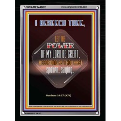 THE POWER OF MY LORD BE GREAT   Framed Bible Verse   (GWAMEN4862)   