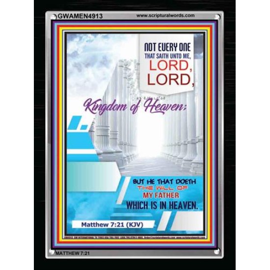 THE WILL OF MY FATHER    Acrylic Glass framed scripture art   (GWAMEN4913)   