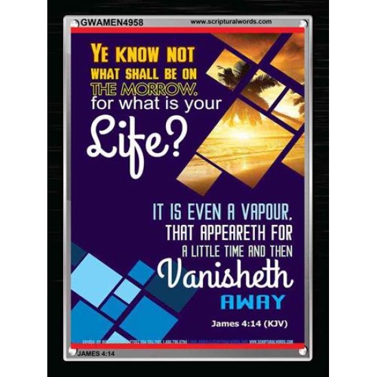 WHAT IS YOUR LIFE   Framed Bible Verses   (GWAMEN4958)   