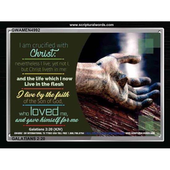 CRUCIFIED WITH CHRIST   Bible Verse Art Prints   (GWAMEN4992)   