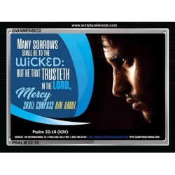 MANY SORROWS TO THE WICKED   Bible Verse Wall Art Frame   (GWAMEN5032)   